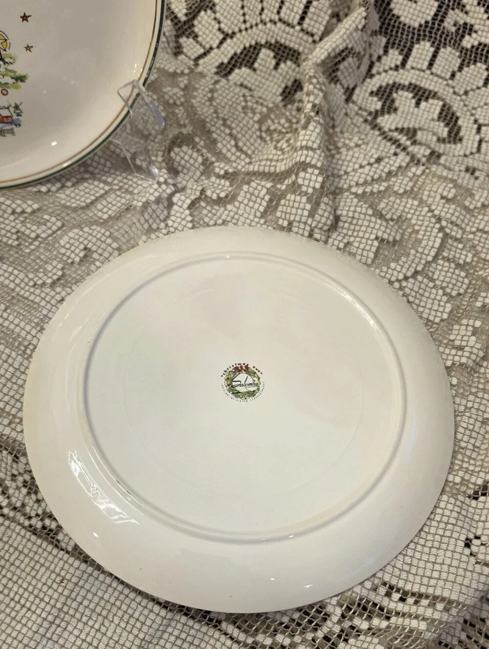 Vtg Salem Christmas Eve Snack Plates Cups Set 2 Viktor Schreckengost MCM 9.25”